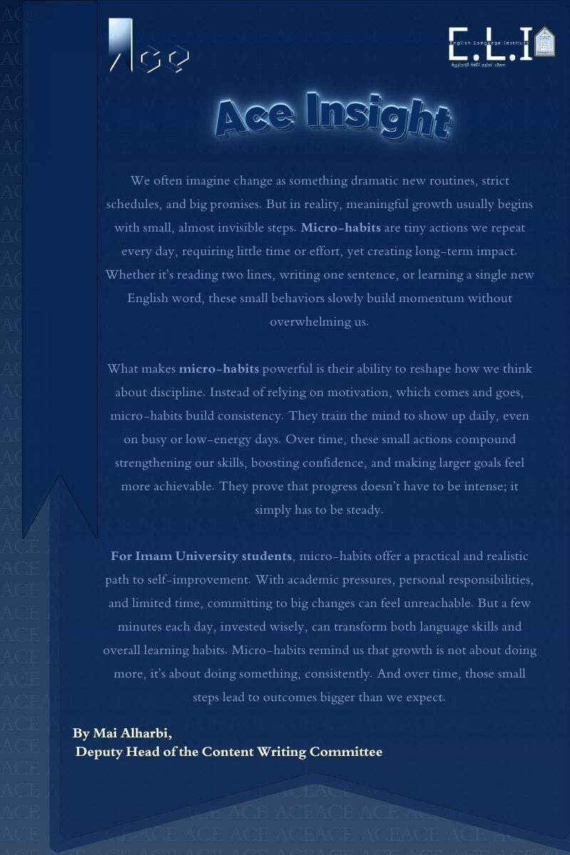 English grows and creativity flows at ACE!  💫
- By Mai Alharbi