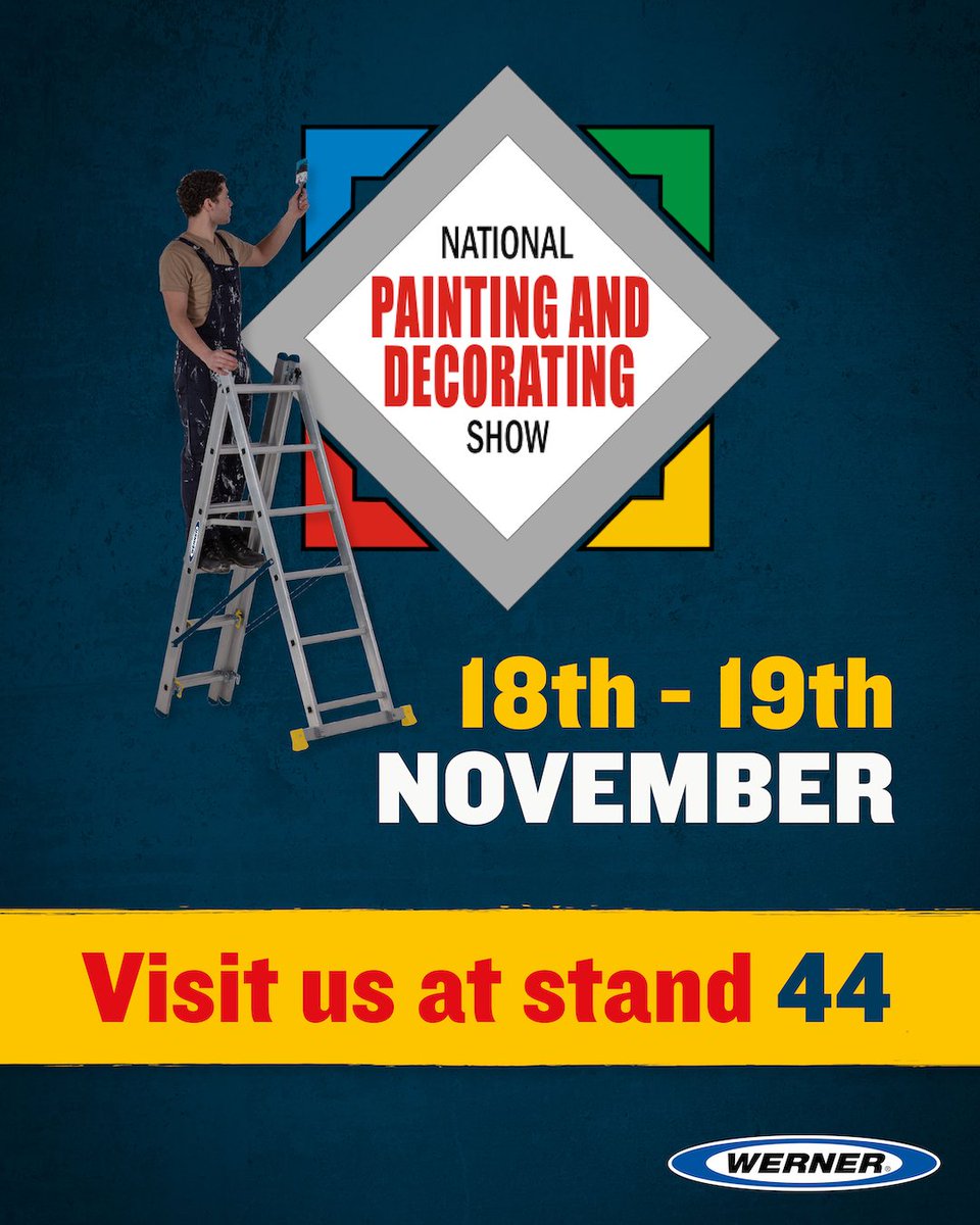 WernerLadderUK's tweet image. We’re ready for the National Painting &amp;amp; Decorating Show!

Visit us at the CBS Arena, Coventry -  Stand 44 and try your hand at the Werner Gravity Darts challenge to win World Championship Darts tickets.

Don’t miss it – it’s going to be brilliant!
#PDShow #Werner #WorkAtHeight
