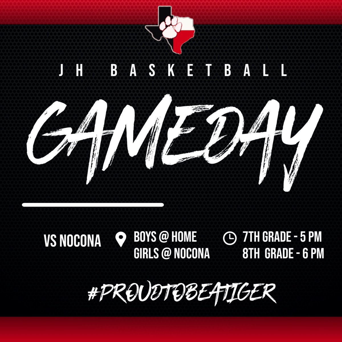 CoachQ2452's tweet photo. Good luck JH Tigers on your first games of the season! ##ProudToBeATiger https://t.co/8VDIJgKjO4