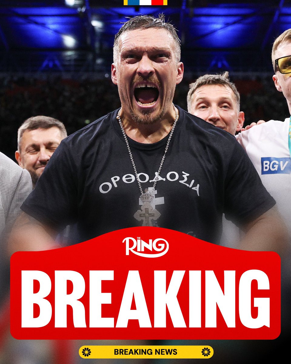 ringmagazine's tweet image. ‼️ BREAKING: The WBO has announced that Oleksandr Usyk has vacated his WBO heavyweight world championship.