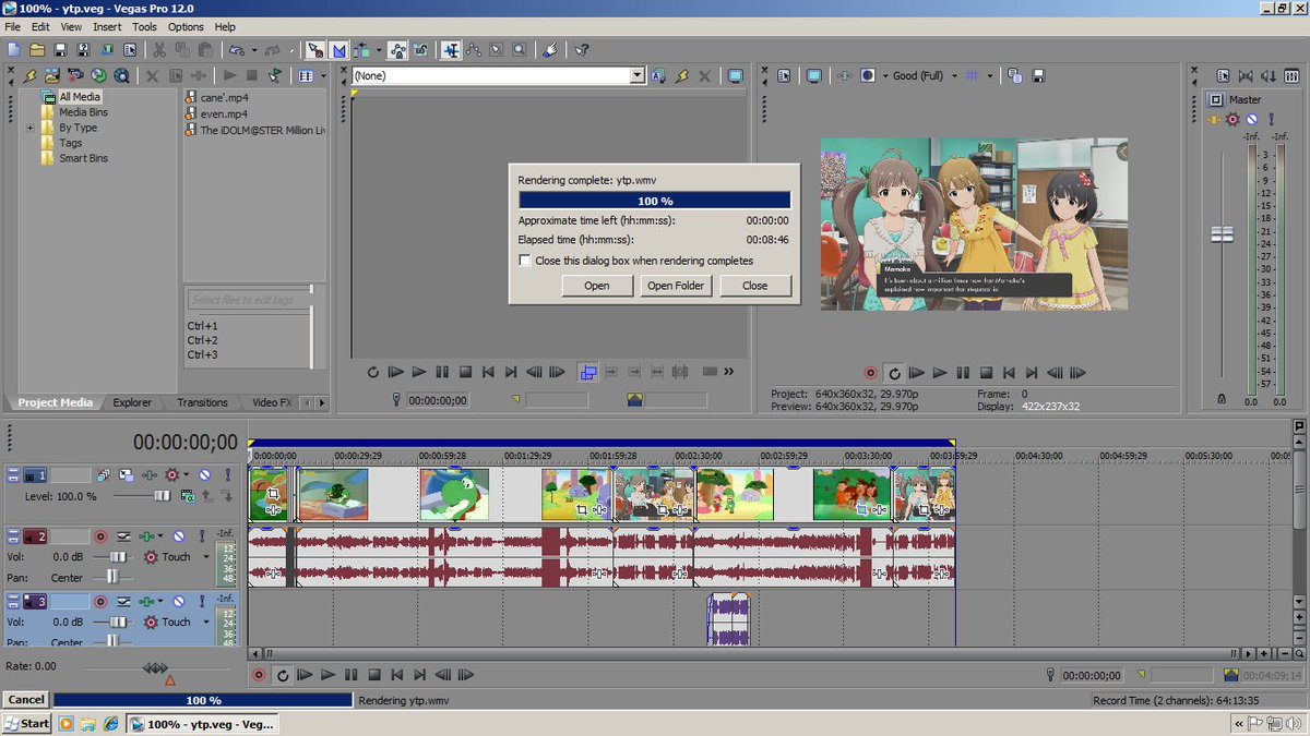 PNMCarrie777's tweet image. #windows7 #vegaspro12 #周防桃子 #imas_ml #箱崎星梨花 #中谷育