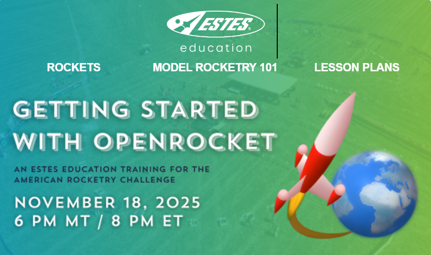 LaunchWithARC's tweet image. 🚀 ARC and Estes Education are hosting a hands-on intro to OpenRocket, the free model rocket design + simulation tool.

Learn to build a rocket from scratch, choose components/motors, run simulations, read flight data, and optimize your design.

Perfect for educators, students,…