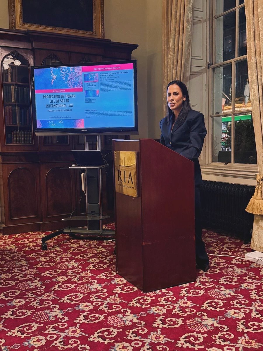 aphroditepapa's tweet image. Last Friday’s launch of my book ‘Protection of Human Life at Sea in International Law’ at the @RIAdawson was truly special.Thank you all for your support &amp;amp; kindness🇮🇪May this work help strengthen human rights protection for those too often left outside our moral and legal borders
