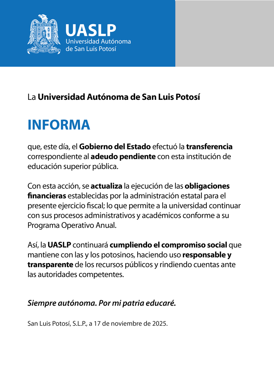 🔷 La #UASLP informa: