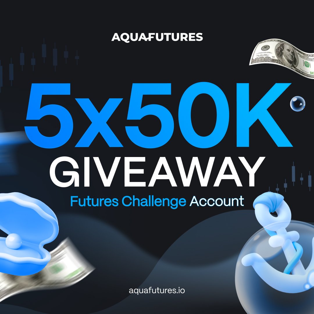 Aqua_Futures's tweet image. 5 FREE futures accounts giveaway 🎁

1. Follow @CoreyAquaFunds &amp;amp; @Aqua_futures and turn on notifications 🔔
2. Like, repost and comment &quot;WELCOME&quot; on quoted post

Winners will be announced in 48 hours