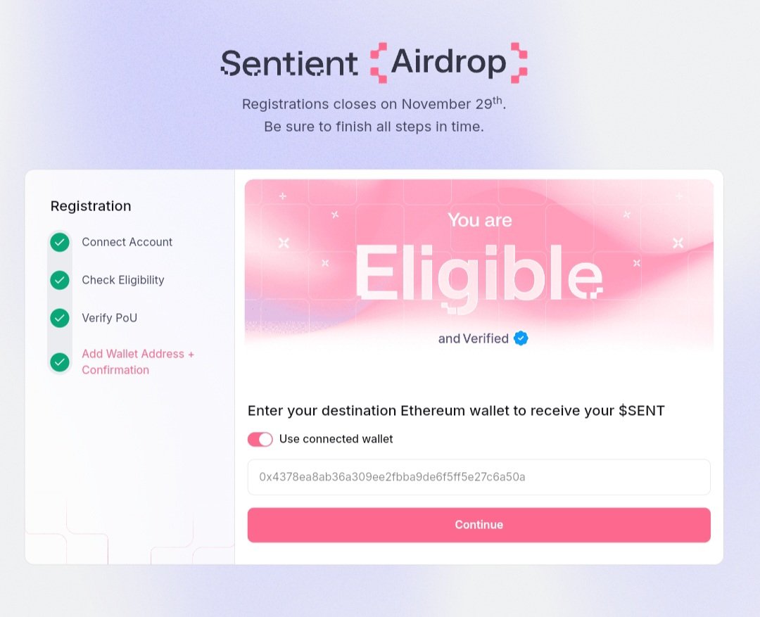 0xFastLife's tweet image. Generationnal ****** incomming
Sentient airdrop check ✅
Flex your win or loss
WAGMI / NGMI
gSenti