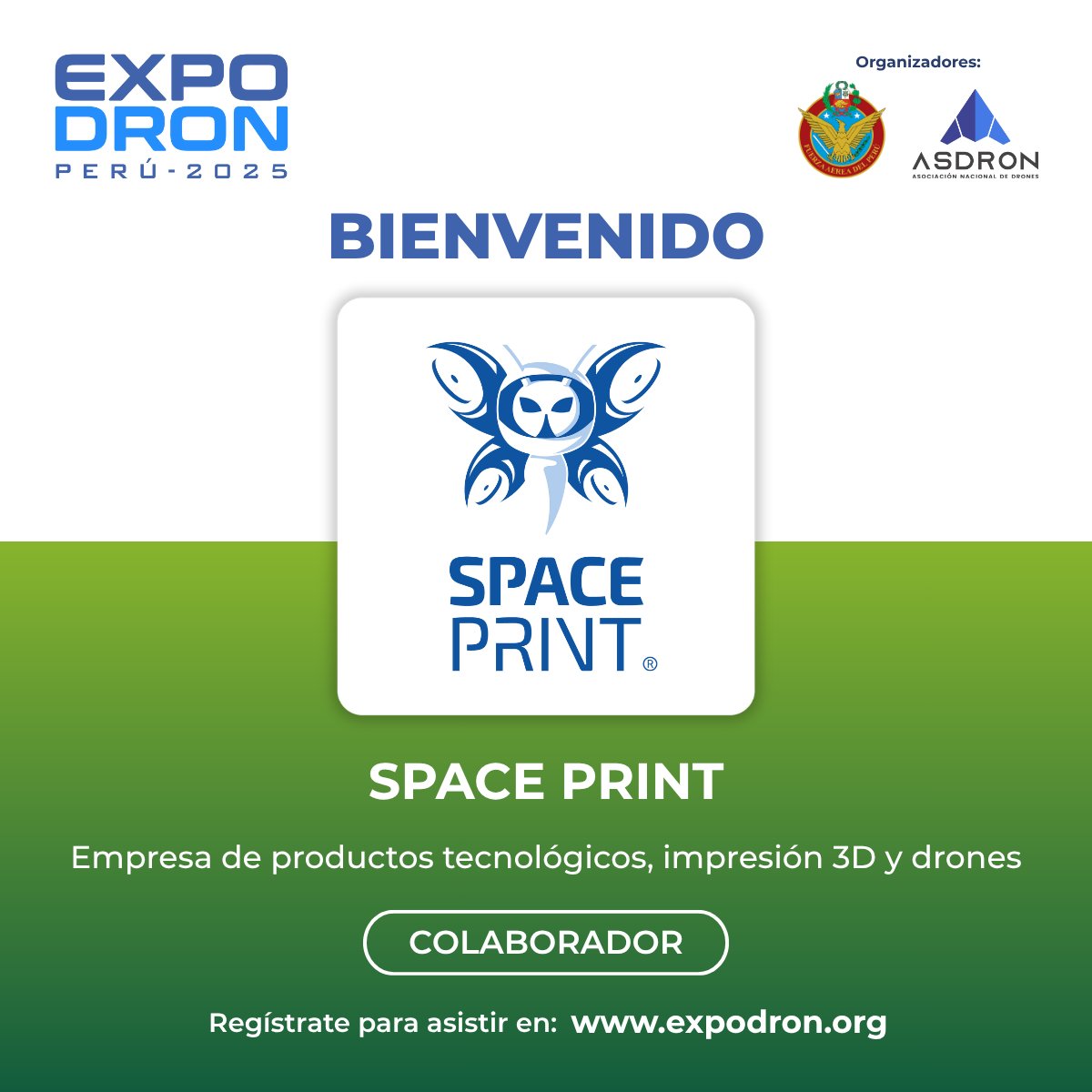 expodronperu's tweet image. #EXPODRON2025 | Presentamos a Space Print como colaborador del evento 🙌

📅27–29 nov |📍Base Aérea Las Palmas – Lima
🔗expodron.org