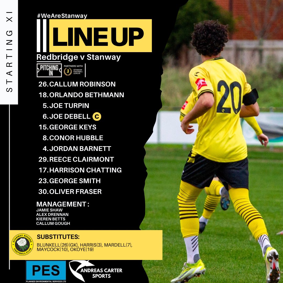 🚨 TEAM NEWS 🚨 

Here’s how we line-up to face Redbridge tonight in the velocity cup 🔥 

⏰ KO is now 20:10 due to one of the officials being late

⛑️ Robbo returns from injury to start in goal 
🫡 Joe Debell captains the side
👶 Ollie Fraser makes his debut for the side