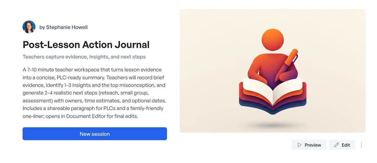 mrshowell24's tweet image. ✏️ Transform lesson evidence into action.
This 7–10 minute reflection helps teachers capture insights, identify misconceptions, and plan next steps.
Perfect for PLCs or solo growth!
👉 Explore it: youtube.com/watch?v=KKNaoW… 
#TeacherReflection #InstructionalCoaching  @GetSchoolAI
