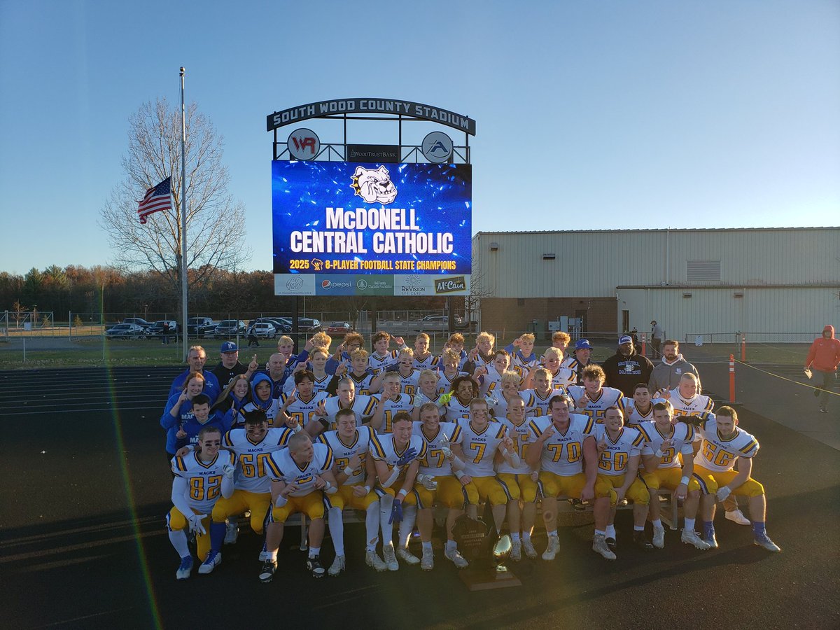 Your 2025 8-man State Champions: McDonell Central Mack's. #wisfb #hsswi