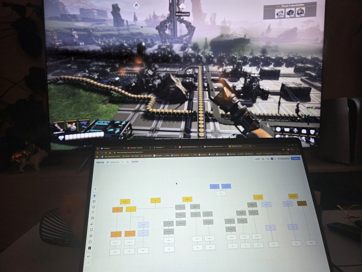 Nerd-Alarm! Als echter #Satisfactory-Pro verwende ich natürlich ein selbstgebautes Mindmap, um meine Produktionsketten zu optimieren.