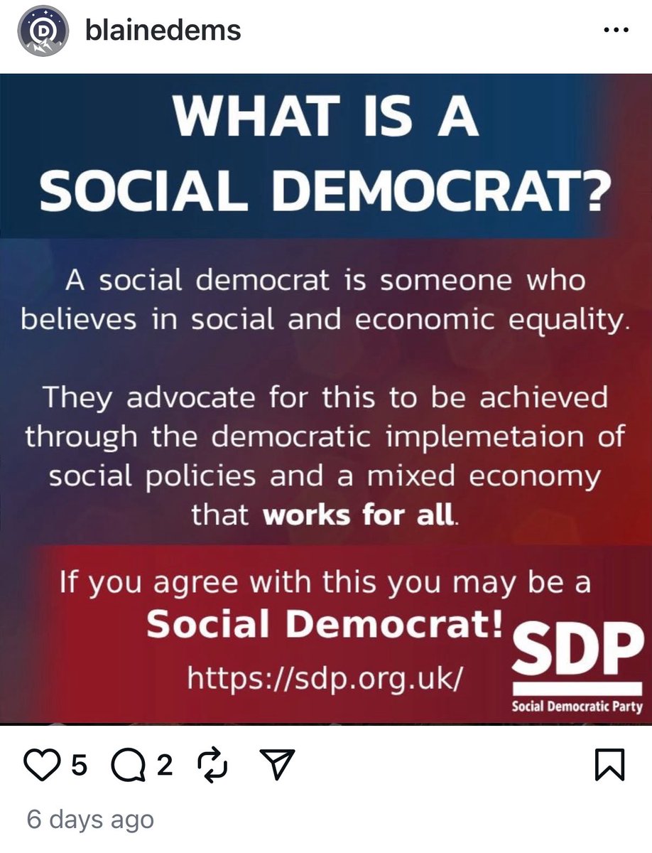 HeatherLauer's tweet image. The Blaine Democrats are openly embracing Social Democratic ideology now. They’ve been implementing it locally for years, but now they are making it their entire personality.
