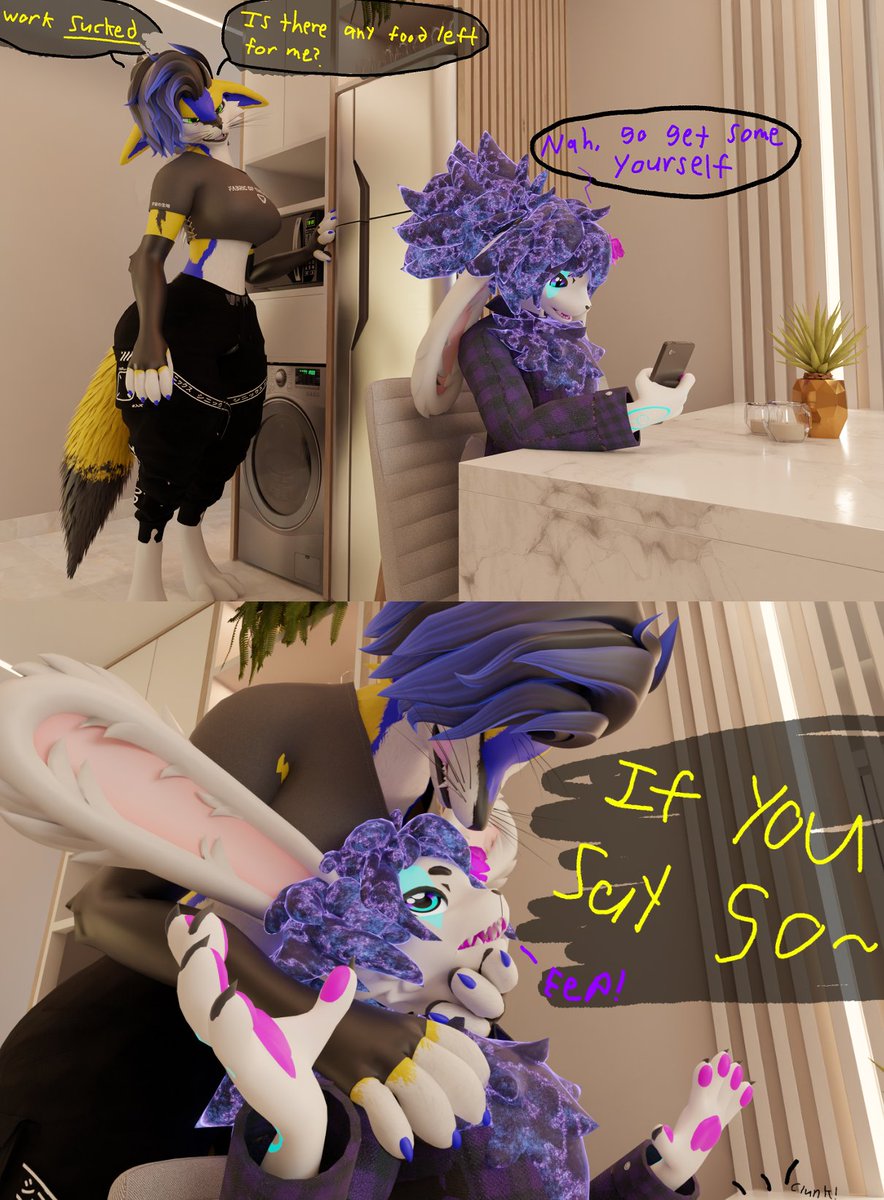 DatVampireBun's tweet photo. My fault 😭
Rex belongs to @DatOneWolfLaken 
#vore #Rexouium #vrchat #render https://t.co/aF7E5tAHEh