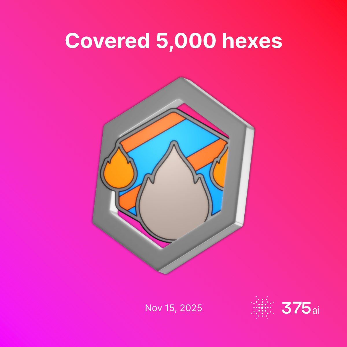 whyteolabode's tweet image. I just unlocked the &quot;Covered 5,000 hexes&quot; achievement in #375go! 🎉

Join me and get a bonus when you sign up!

app.375.ai/auth?invitatio…

#discovergo by @375ai_