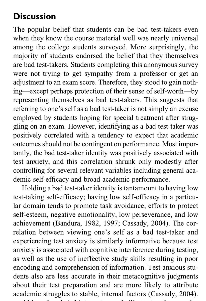 marcportermagee's tweet image. One of the most common myths in education is the myth of the “bad test-taker.”

In a study of college students, the majority (56%) identified themselves as bad test-takers. It’s a self-defeating myth that discourages effective studying and the use of test results as a yardstick.