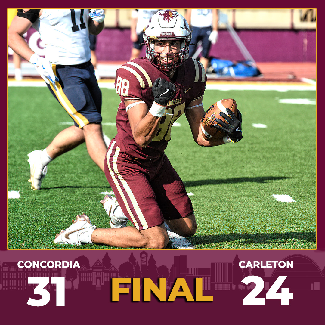 𝗖𝗢𝗕𝗕𝗦 𝗪𝗜𝗡! 𝗖𝗢𝗕𝗕𝗦 𝗪𝗜𝗡! 
Cobber football scores 14 unanswered points &amp; beats Carleton in the final game of the 2025 season!
- Mason Hughes: 26 rushes, 230 yds, 2 TD
- Alejandro Sanchez⬇️, 3 catches, 49 yds, GW TD
- Kyle Mages: 12 tackles
- CC 7-3, 6-3 MIAC