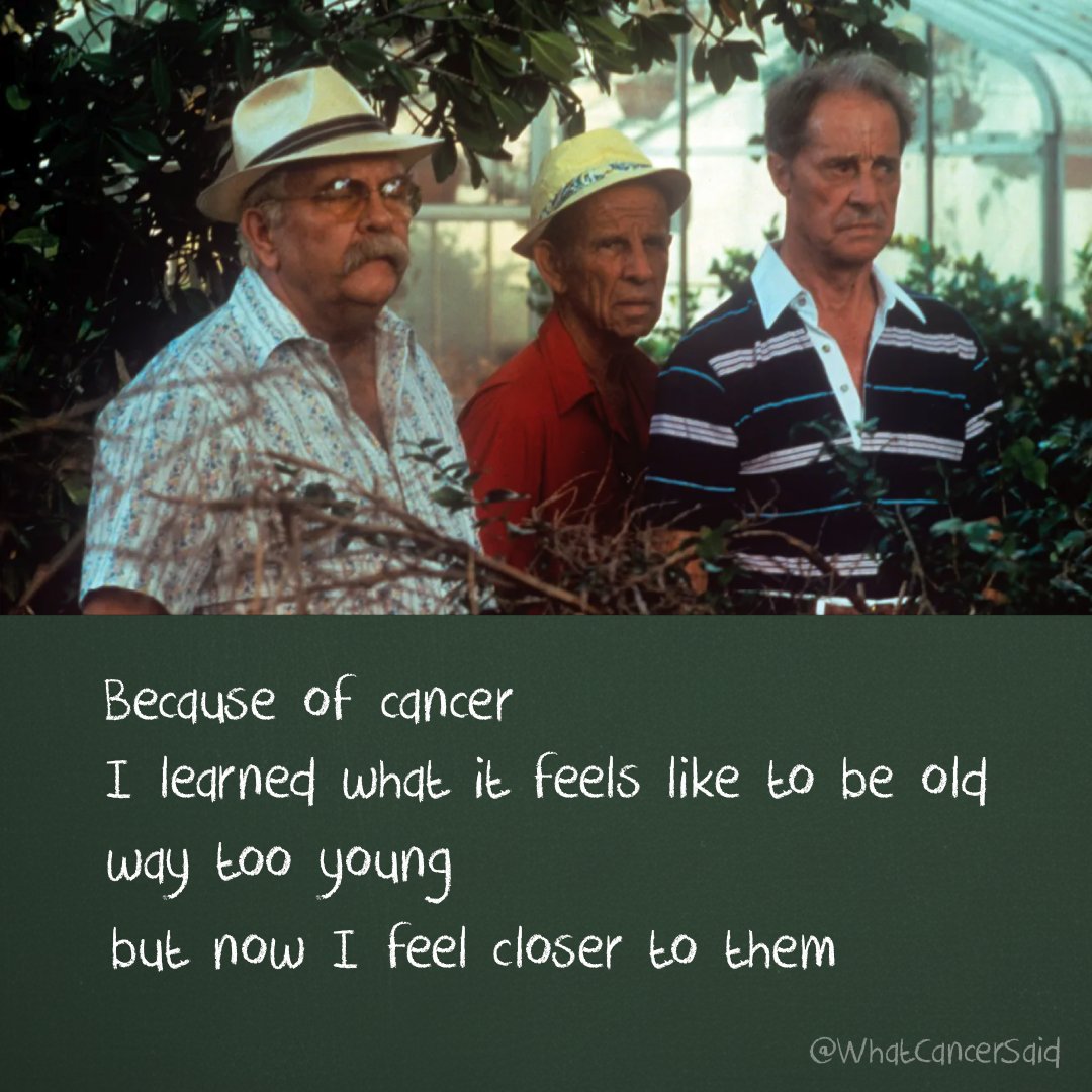 WhatCancerSaid's tweet image. I learned what it feels like to be old
way too young 
but now I feel closer to them

#stillhere #over50 #livingwithcancer