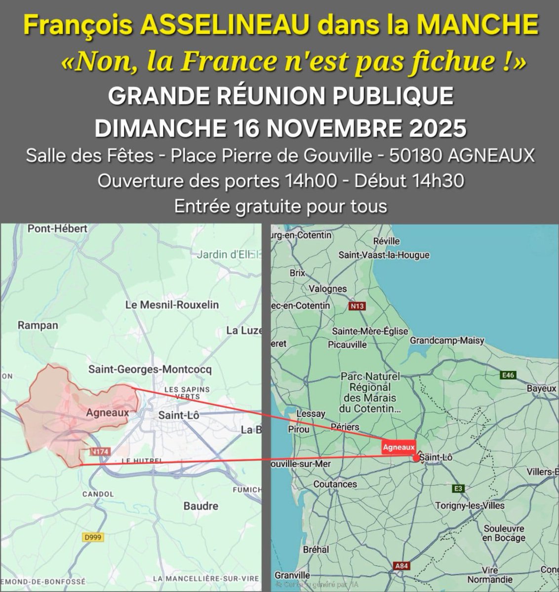 UPR_Manche's tweet photo. Les militants de Saint Lo se mobilisent pour la venue de @f_asselineau à #Agneaux dimanche 16 novembre ! #Manche https://t.co/XrSROH1YXo