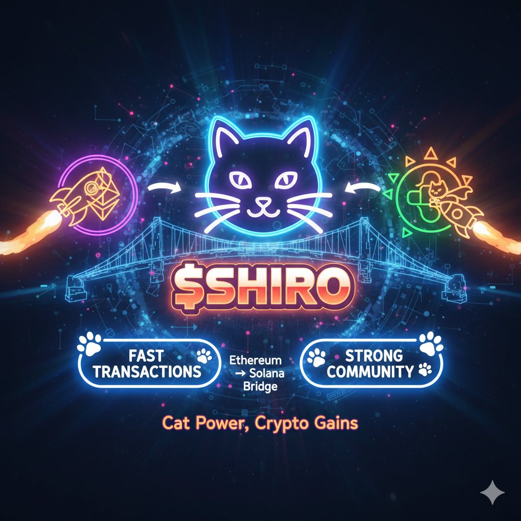 Watch your gains multiply! $SHIRO is taking off, bridging Ethereum → Solana. Bigger community, faster trades, and endless cat-powered vibes. 🚀🐾 #ShiroArmy #CryptoCats