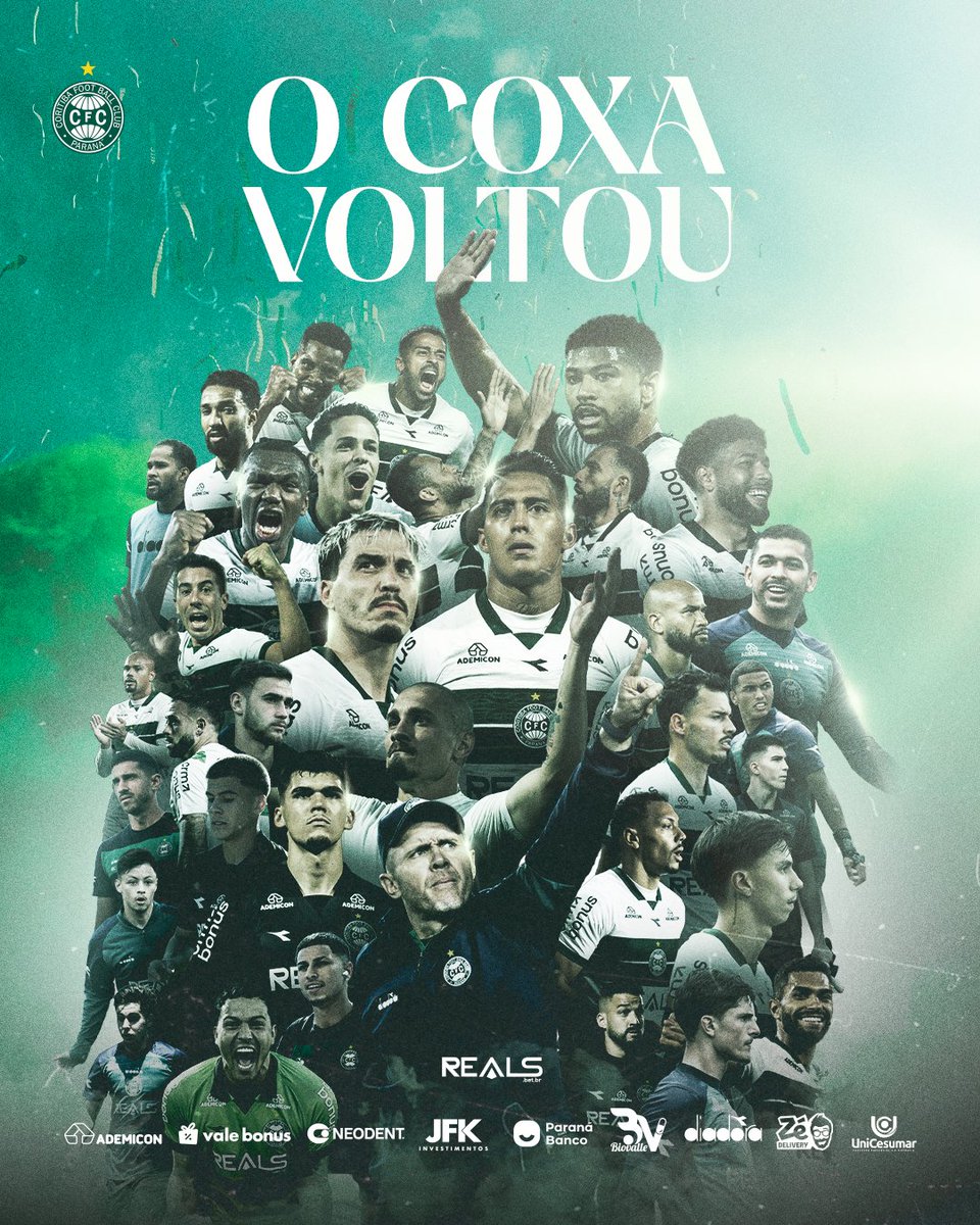 ACABOOOOOOOOOOOOOOOOOOOOOU! ESTAMOS NA SÉRIE A, MINHA TORCIDA. VOLTAMOS PRA ELITE DO FUTEBOL BRASILEIRO. O ACESSO ESTÁ GARANTIDO!

COMEMORE, MINHA TORCIDA!! 🇳🇬

🟢⚪ #CFCxATH #CoxaNoBrasileiro