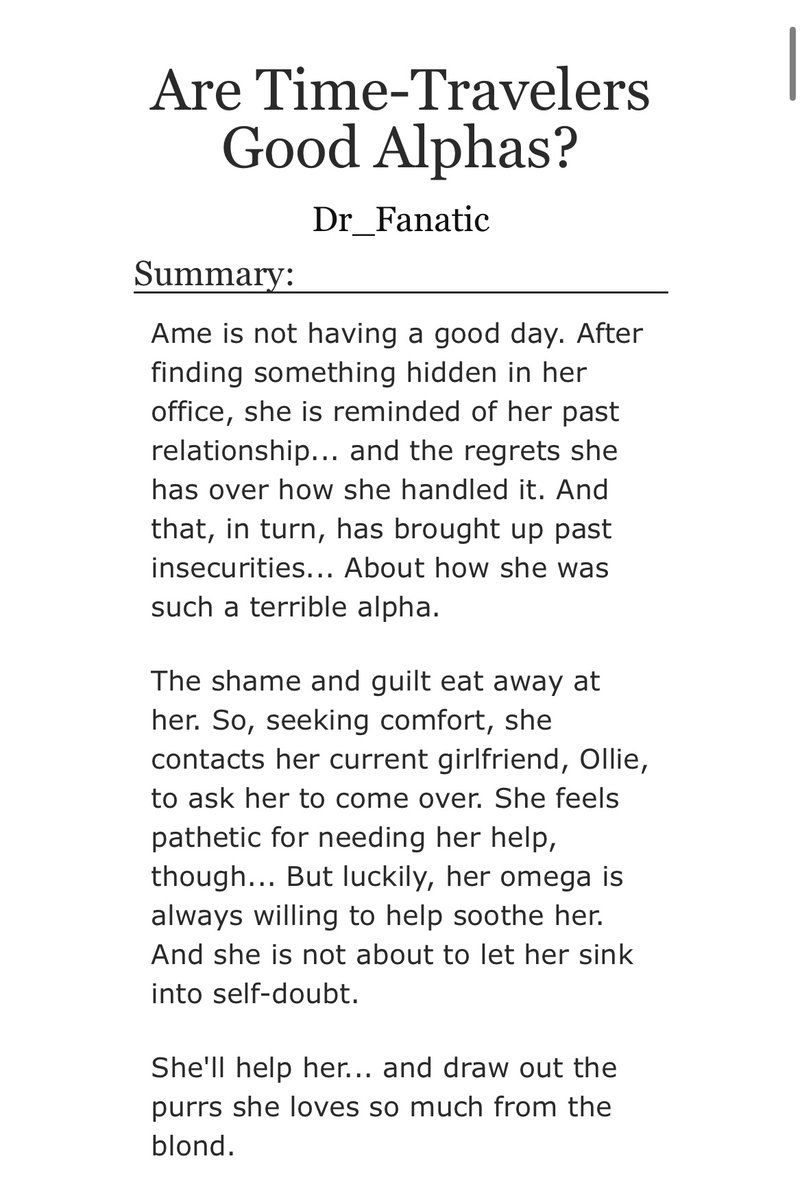 Dr_Fanatic_Holo's tweet image. “Are Time-Travelers Good Alphas?” - Part 6 of ‘Unity-verse Collection’ series. (Repost of chapter from the ‘Holofics Omegacember 2024’ event.) Check it out here: archiveofourown.org/works/74253376
#Hololive #Unityverse