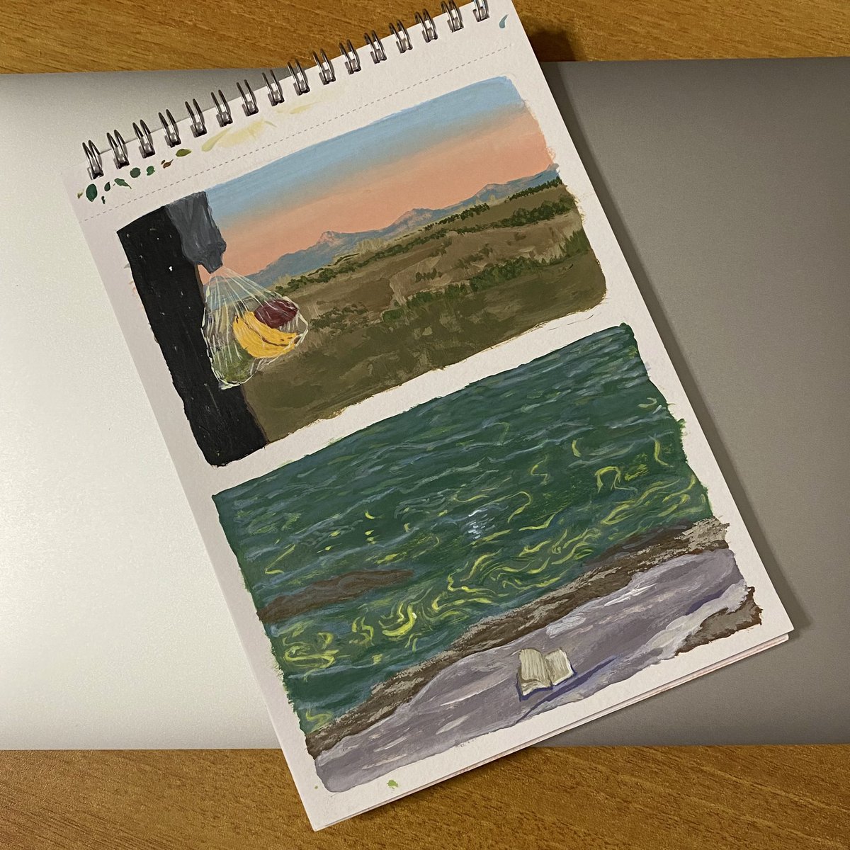 gelişene kadar her gün bir şeyler çizimliyoruz
deniz ve hafif serin bi yaz akşamüstüsüü,,, sırasına aldırmıyoruz,,