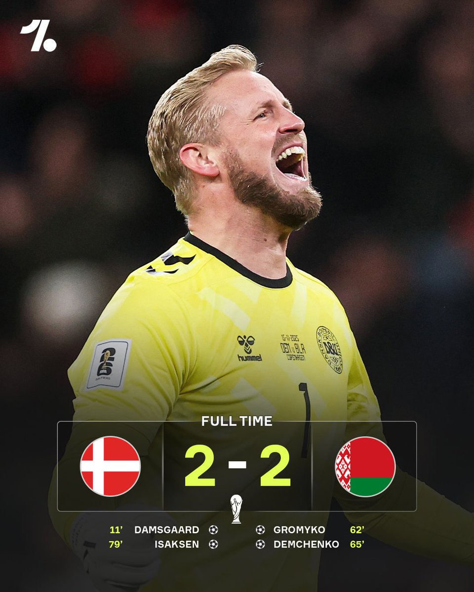 OneFootball's tweet photo. Belarus SHOCK Denmark to a two-goal draw in Copenhagen 👏🇩🇰🇧🇾

GROUP E ☠️ https://t.co/vBHiW43NNw