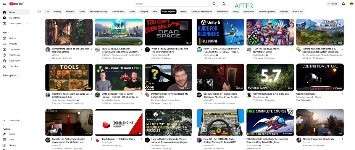 unitycoder_com's tweet image. Before &amp;amp; After : Greasemonkey fix for Youtube thumbnails scale gist.github.com/unitycoder/cfc…