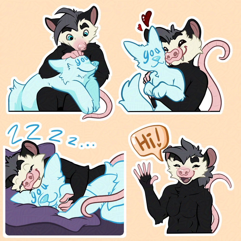 NelyarArt's tweet photo. More stickies! Possums are absolutely adorable and no one can change my mind

#art #digitalart #furry #furryart #Stickers https://t.co/2p3X6QPnej