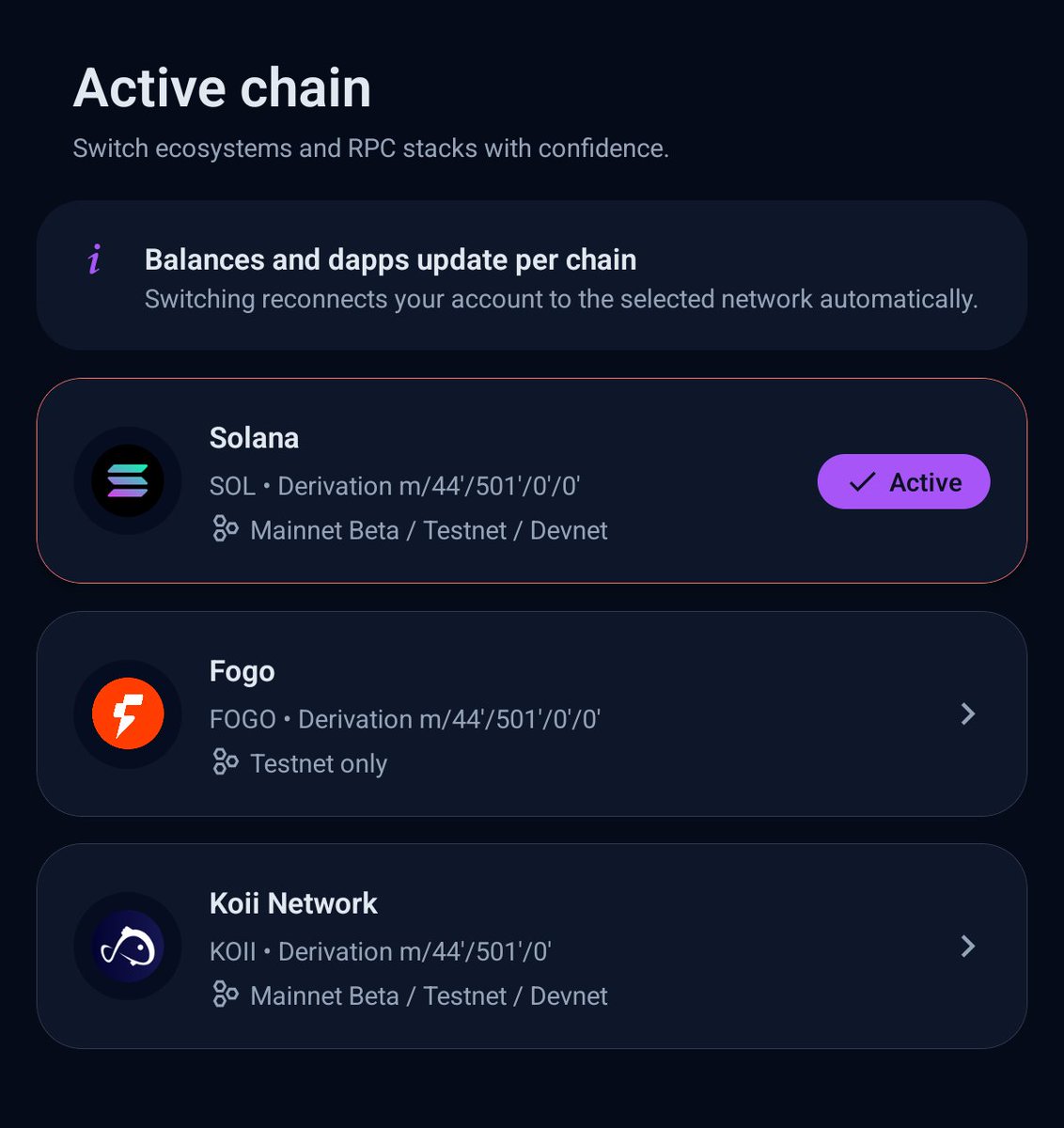biiwallet's tweet image. 🔥 We just unlocked Fogo in the BII Wallet! Switch chains, manage assets, and explore dApps on Fogo testnet directly from the app.#FogoChain #BIIWallet