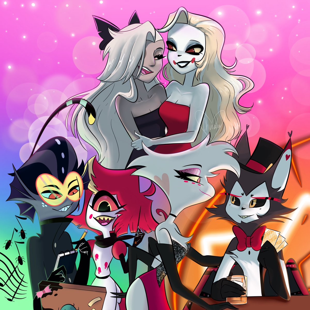 churatoos's tweet photo. I spent this whole project just studying shading c:

#HazbinHotel #hazbinhotelfanart https://t.co/3cfItu9jr5