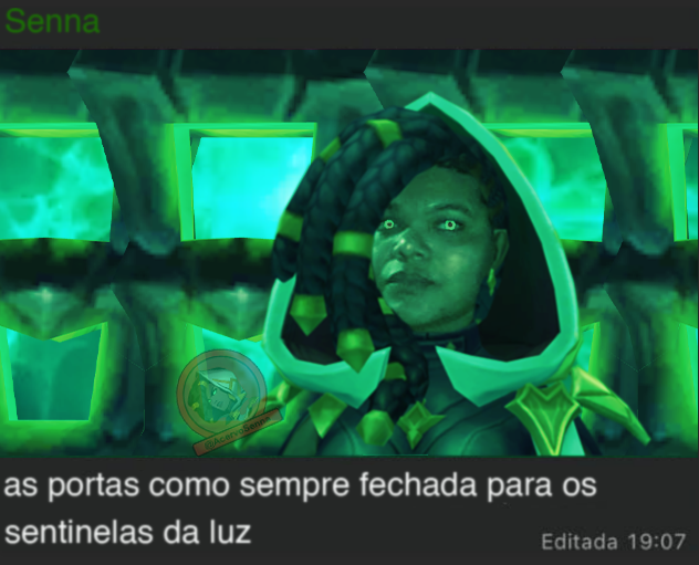 AcervoSenna's tweet image. A Senna no grupo dos sentinelas da luz depois do Thresh capturar ela: