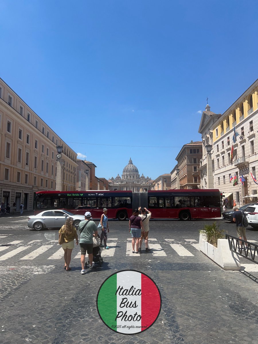 DailyBusPhoto's tweet photo. ATAC Route 23 - Pincherle (Bus 190) departing stop 30888 Traspontina/Conciliazione in front of the Vatican City and Saint Peter’s Basilica.
#Photograghy #PublicTransit #BusSpotting #ATAC #SolarisBus #Urbino #Urbino18 #Urbino #Rome #Roma #VaticanCity #Lazio #Italy #Transitgram https://t.co/hexEoRqkRo