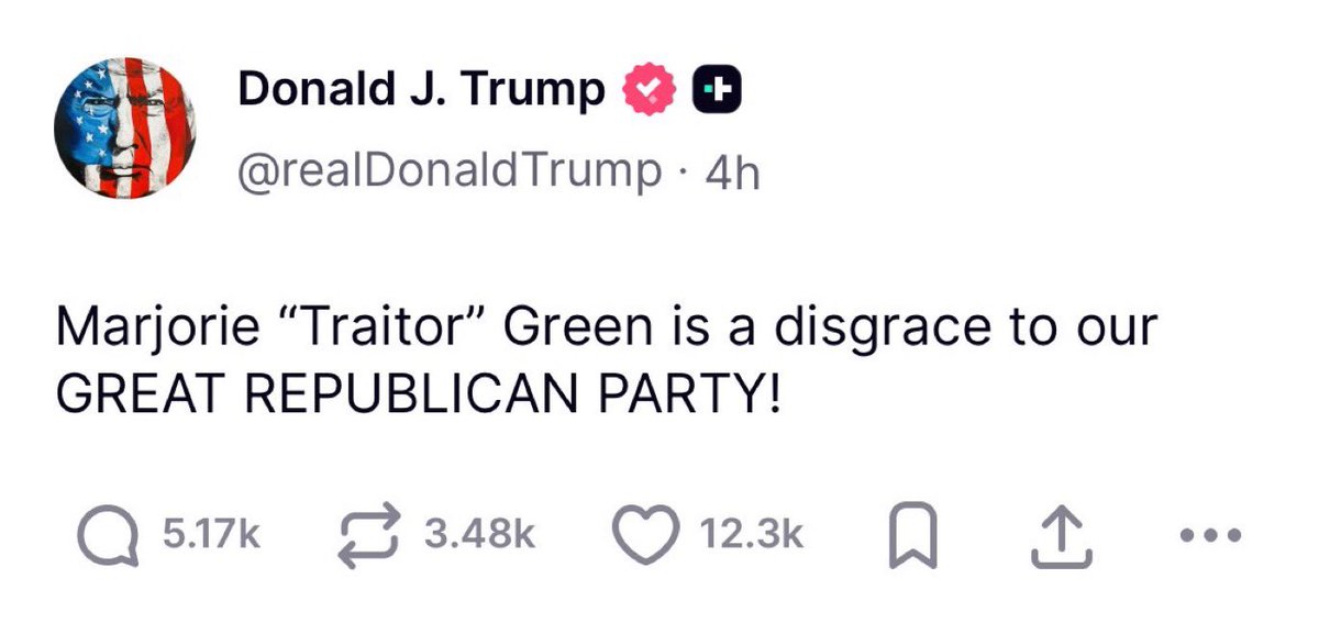 Trump is escalating his attacks on Thomas Massie and Marjorie Taylor Greene, calling them RINOs, traitors and a “disgrace” to the GOP.

All they did was criticise Israel and spearhead the demand the Epstein files…

Why is Trump so mad about that?…