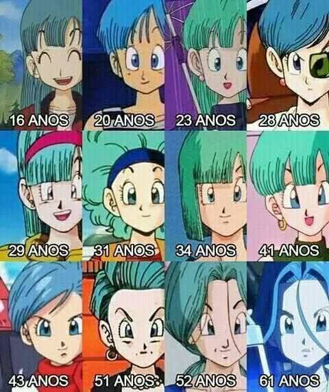 Bulma en sus distintas edades. Para mi, la mejor etapa, la de los 29 años

#dragonball