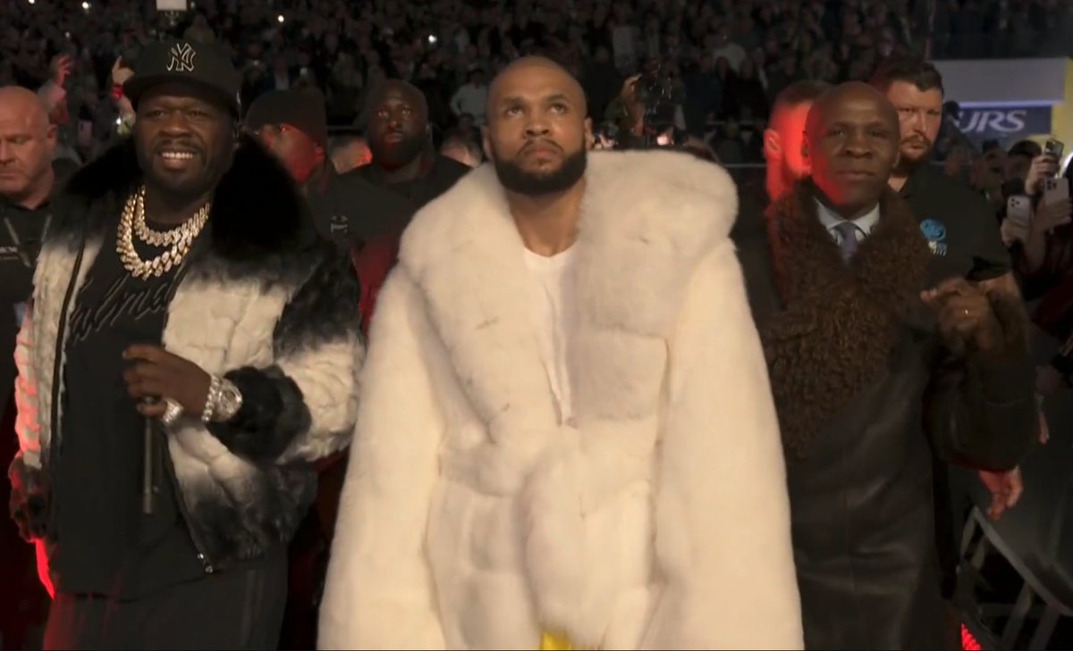 THIS GOES HARD š„¶ Chris Eubank Jr just walked out with 50 Cent š„ #EubankBenn2