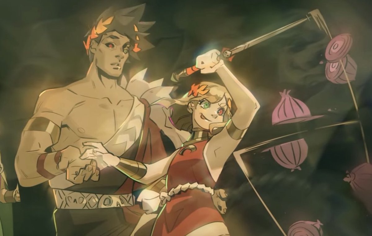 megthanzagcanon's tweet image. zagreus, thanatos, and megaera taking care of melinoë through the years