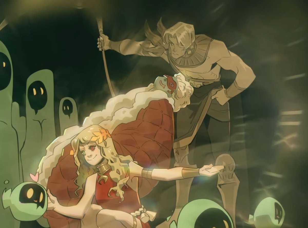 megthanzagcanon's tweet image. zagreus, thanatos, and megaera taking care of melinoë through the years