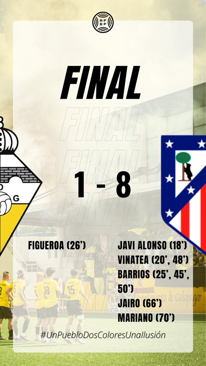 CDGalapagar's tweet image. ⏰ 90’ | ⏹️ Final del partido.

1️⃣ | @cdgalapagar
8️⃣ | @atletiacademia C

#ModestaLocura
#UnPuebloDosColoresUnaIlusión💛🖤