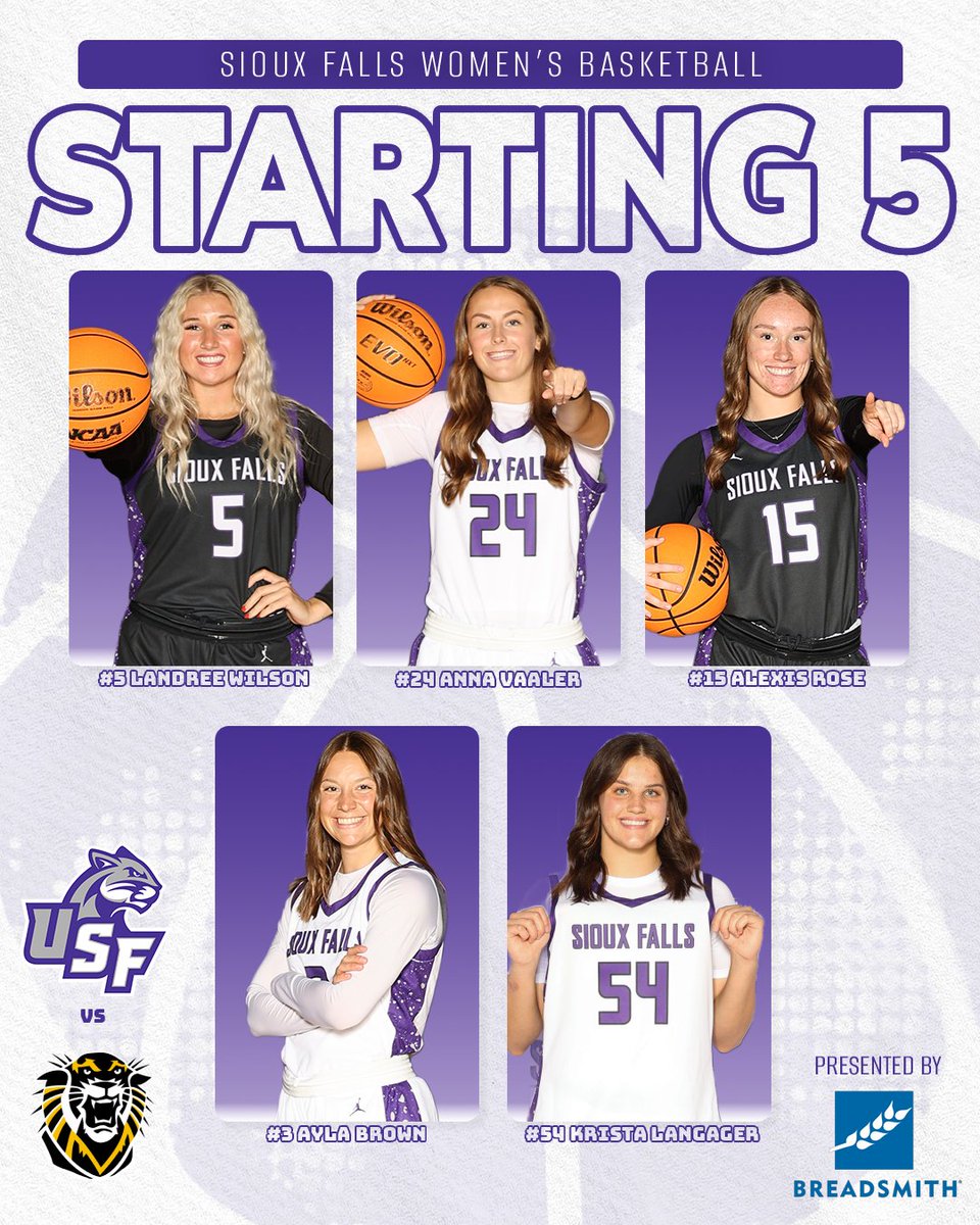 Starters for the Coo! 🏀

2pm Tip-Off | vs #9 Fort Hays State

Follow the action: usfcougars.com/coverage 

#CooFalls | #GoCoo