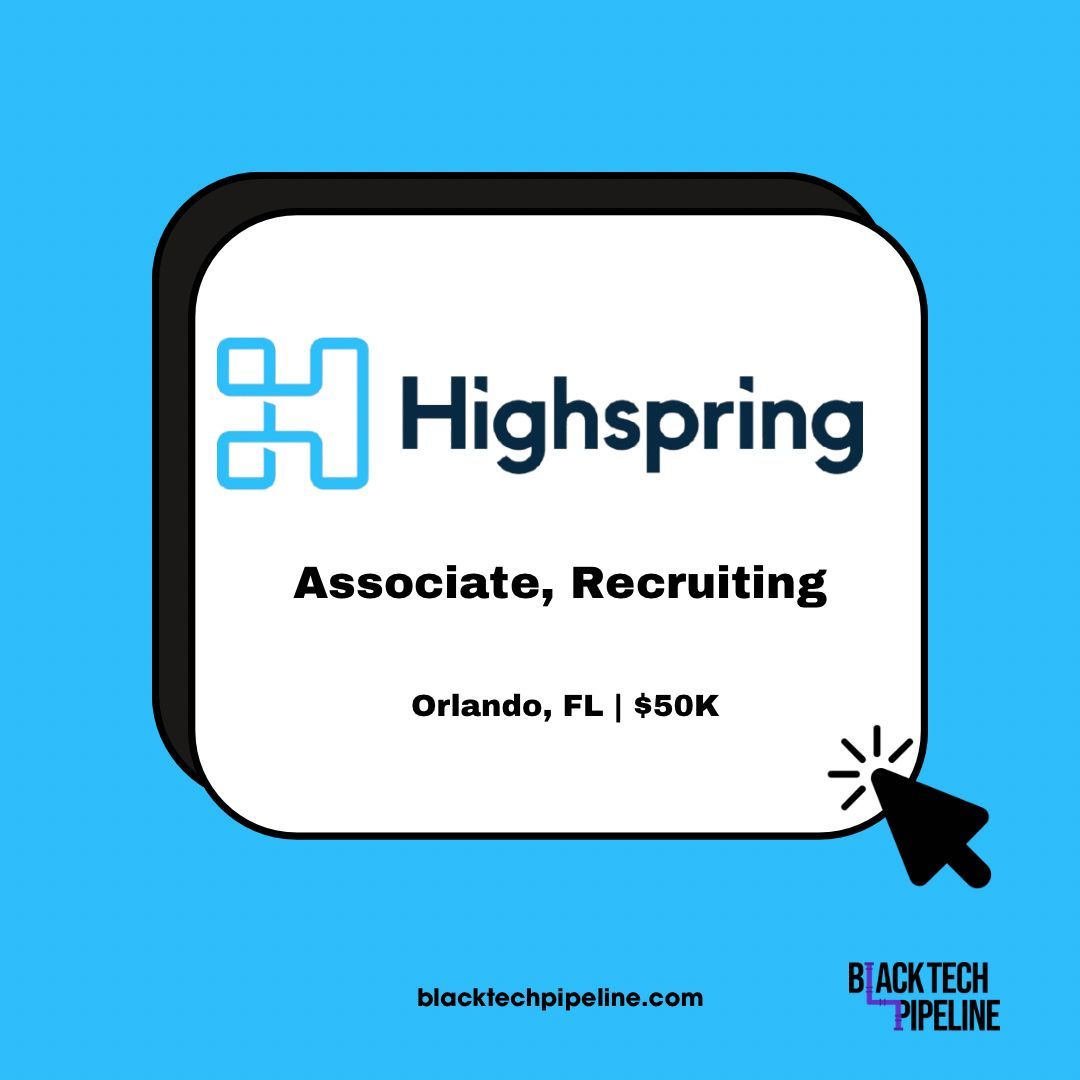 BTPipeline's tweet image. RECRUITER JOB OPENING📌

Highspring is hiring an Associate, Recruiting to identify, screen, and manage candidates!

📍Orlando, FL (remote eligible with approval)
💰$50K

Learn more &amp;amp; apply here: buff.ly/HHoebdZ

#blacktechtwitter #recruiter #hiring