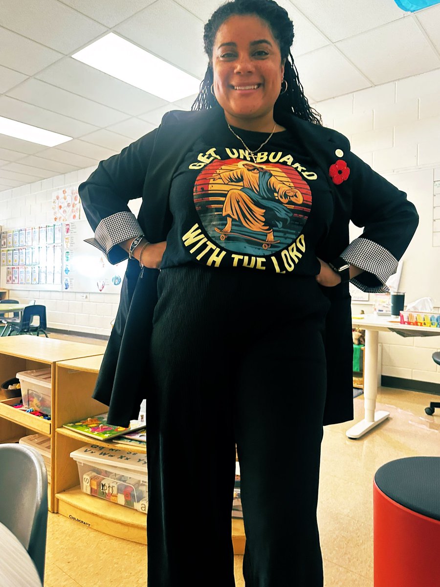 Ms_P_Hall's tweet photo. The students got a kick out of my shirt! When faith meets gym ๐ Think it inspired our use of scooters for gym! โ๏ธ #GetOnBoardWithTheLord @ocsbRE #skater #ChristianHumour #Jesus https://t.co/6fKOdqzzps
