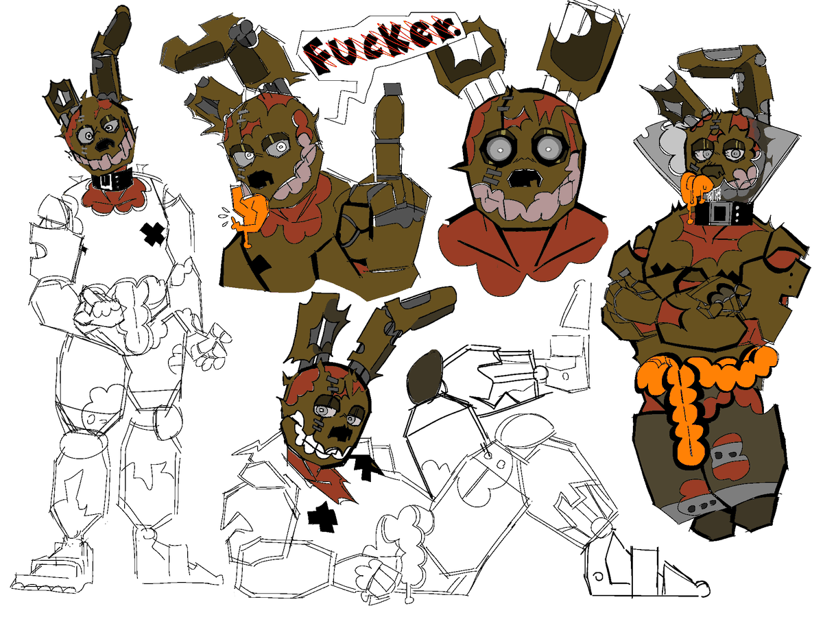 katmations68360's tweet image. Yea-hah, I am lazilazy. Here’s him anyway.#myart #FNAF  #Springtrap  #wip ?
