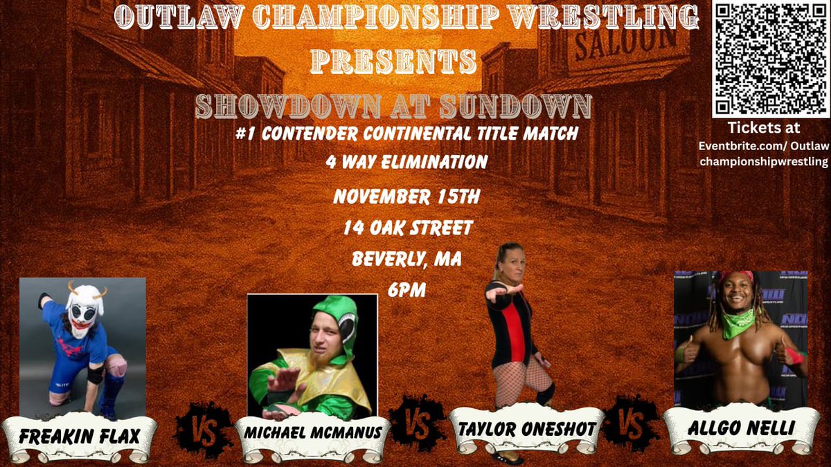 Tonight! It’s going down at OCW in Beverly, MA! #FreakinFlax #SupportIndyWrestling #OCWWrestling