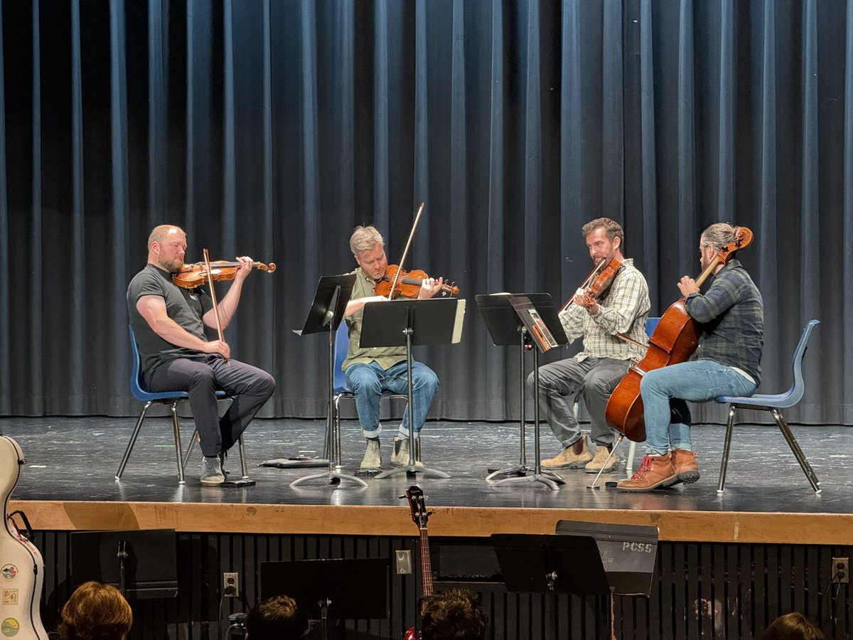 A huge thank you to the <a href="/MaxwellQuartet/">Maxwell Quartet</a> from Scotland for sharing your passion and artistry this morning. Your coaching during sectionals, and performance, inspired us all. A very warm thank you also to the <a href="/WMCT120/">MusicInTheAfternoon</a> for generously sponsoring today’s visit! 🎻🎻🎻