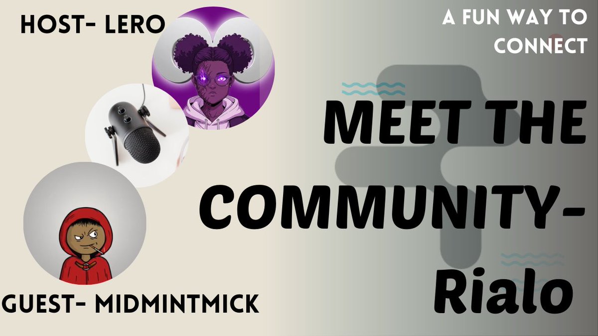 On this week's episode of MEET THE COMMUNITY- <a href="/RialoHQ/">Rialo</a> 

We are meeting  <a href="/starlat007/">midmintmick</a> 
He quickly became someone I found interesting in Rialo's DC server and he was very open about being on this session.

So i asked him these questions👇

👧HOST- Can you tell us a bit about