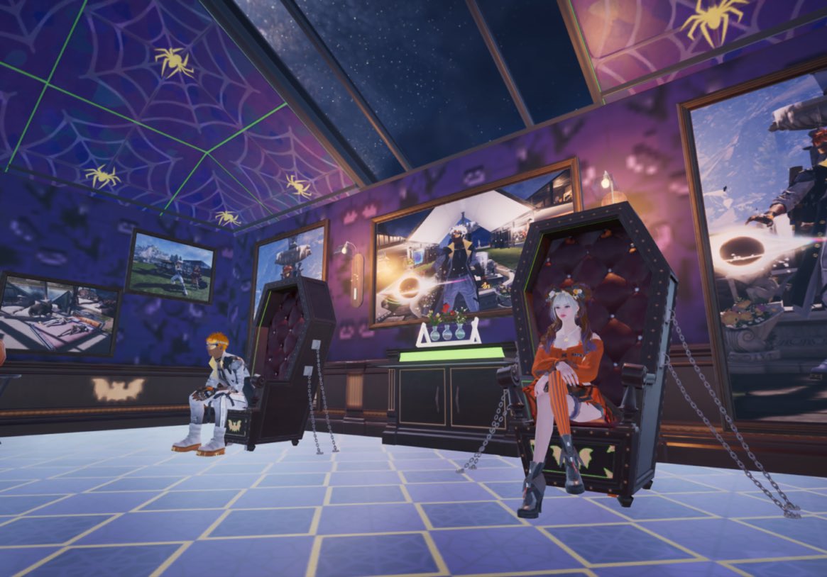 riko1756's tweet image. これは…絵面やばいね(;´&apos;-&apos;`)笑
2枚目はチェフェイさん崇拝ルーム✨
今回はチェフェイさんがおうち作ってくれたから、やばいお部屋はわたしが作りました！
なかなかやばくて気に入ってる(o´艸`)
#ワンスヒューマン 
#OnceHuman