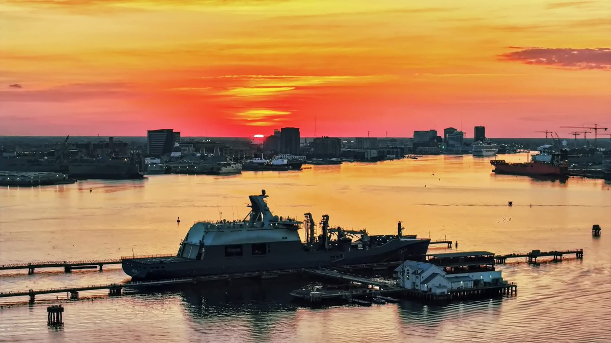 Royal Netherlands Navy Den Helder-class combat support ship HNLMS Den Helder (A834) in the Magnetic Treatment Facility in Portsmouth, Virginia - November 15, 2025     SRC: FB- The Drone Angle