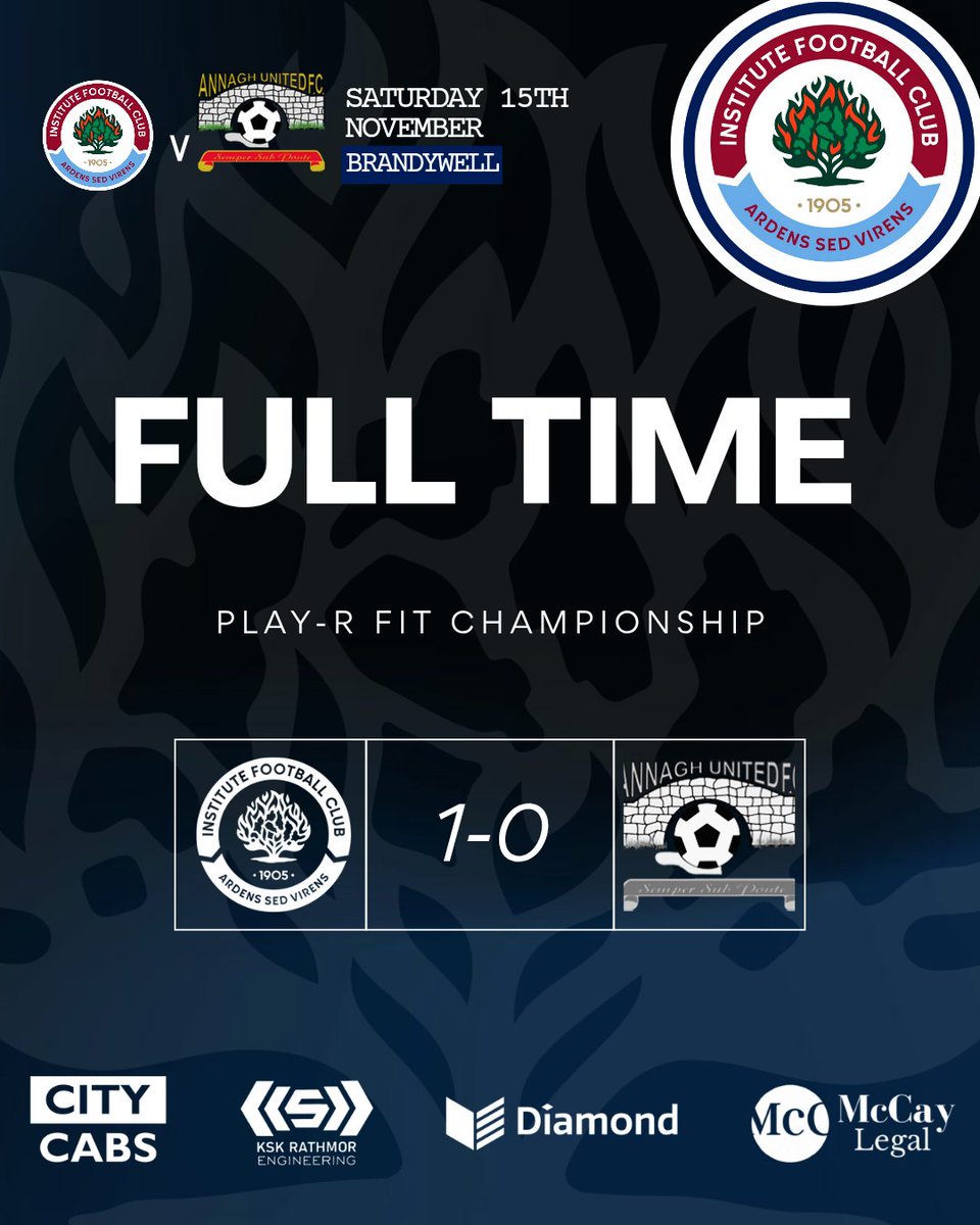 STUTE TAKE ALL 3 POINTS ⚽️

Full Time 

Institute 1-0 Annagh United 

#cmonthestute