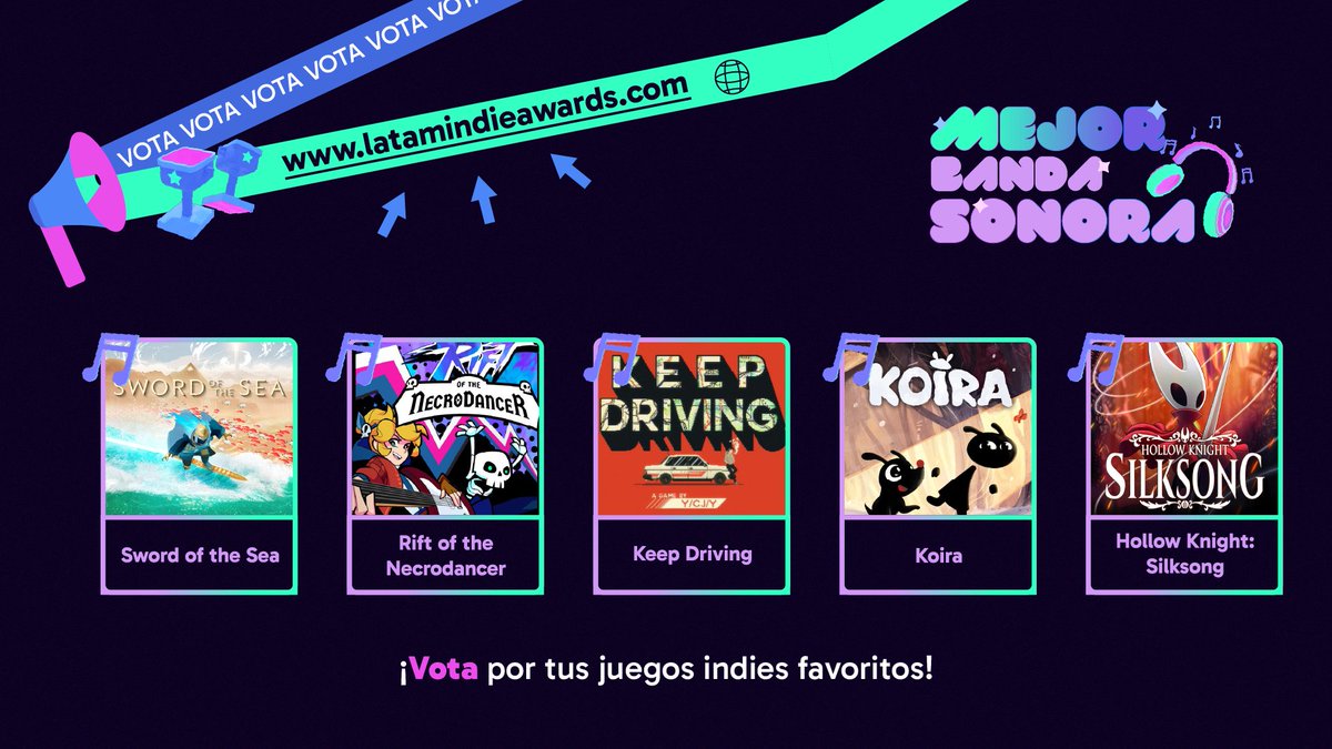Les presentamos a los nominados a los Latam Indie Awards 2025 en la categoría Banda Sonora y Diseño de Audio 💖
Ya pueden ingresar a nuestra web y votar !
#LIA2025
